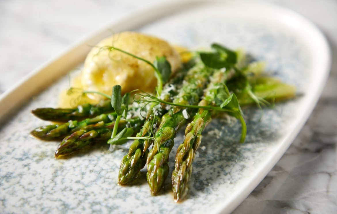 Asparagus, poached Burford Brown egg, pecorino cheese