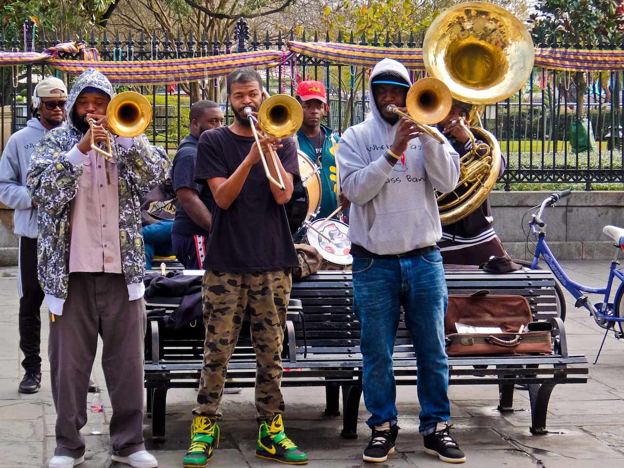 Brass band playing at Jackson Square, New Orleans